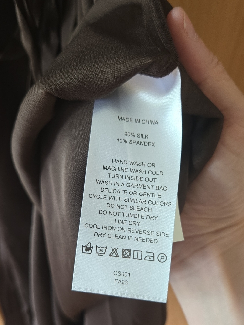 Quince Brown Silk Blend Button Dress with Tie, VGUC, With Tags, Quiet Lux, S - Picture 6 of 7